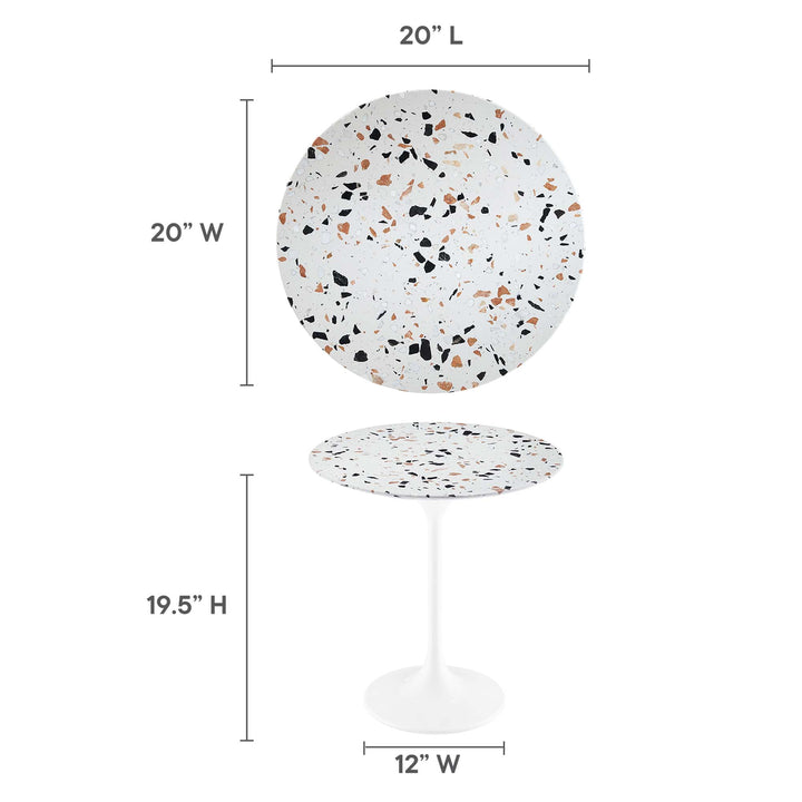 Luna 20" Round Terrazzo Table