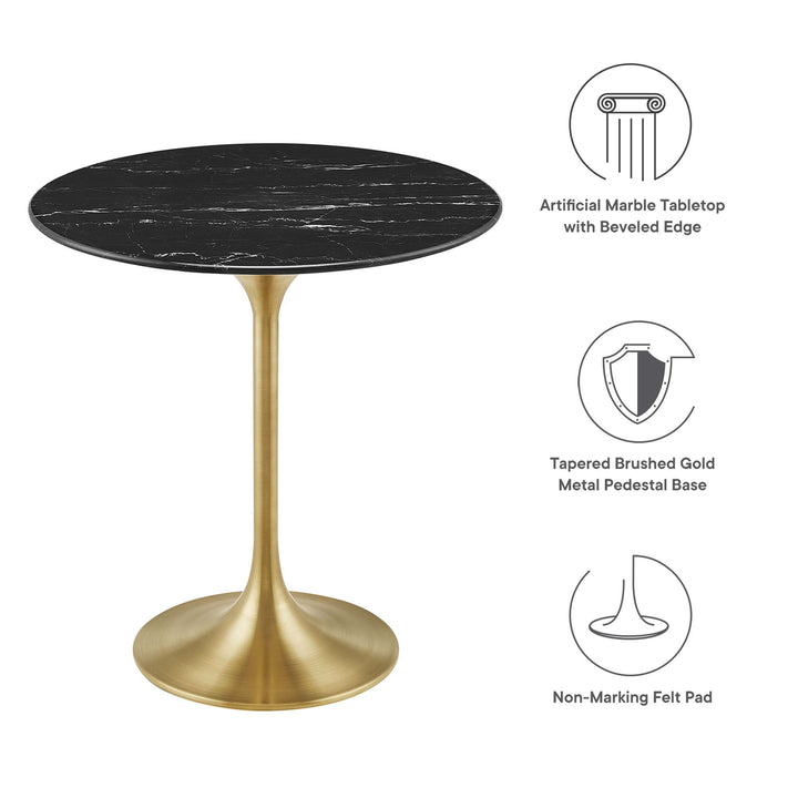 Luna 20" Round Resin Marble Side Table