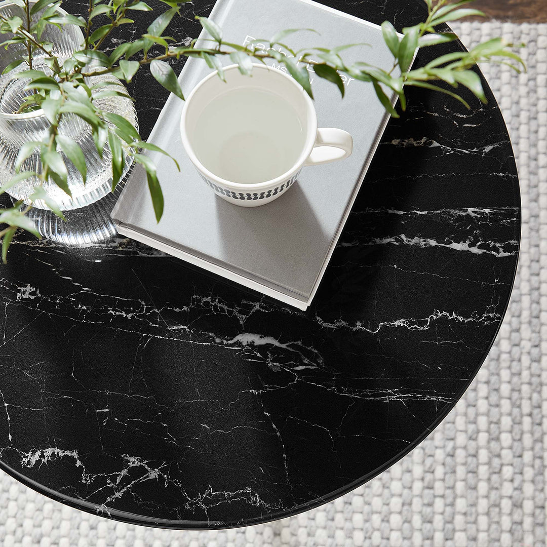 Luna 20" Round Resin Marble Side Table