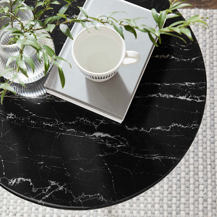 Luna 20" Round Resin Marble Side Table