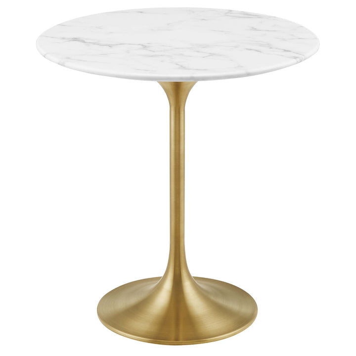 Luna 20" Round Resin Marble Side Table
