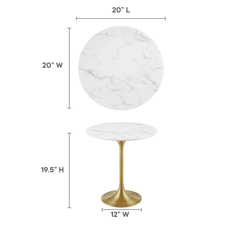 Luna 20" Round Resin Marble Side Table