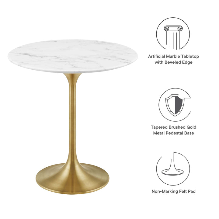 Luna 20" Round Resin Marble Side Table