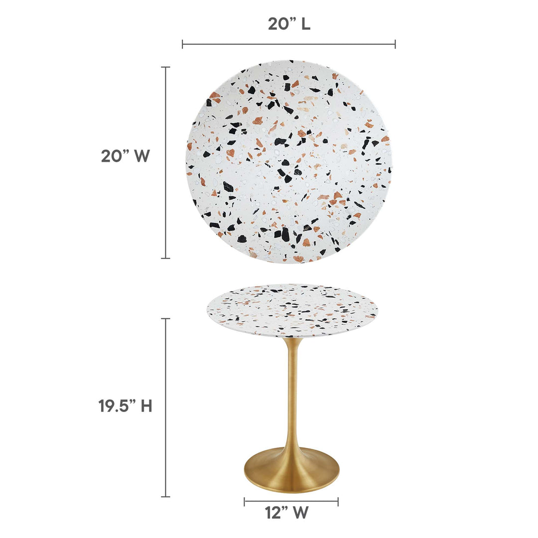 lazio 20 round terrazzo side table