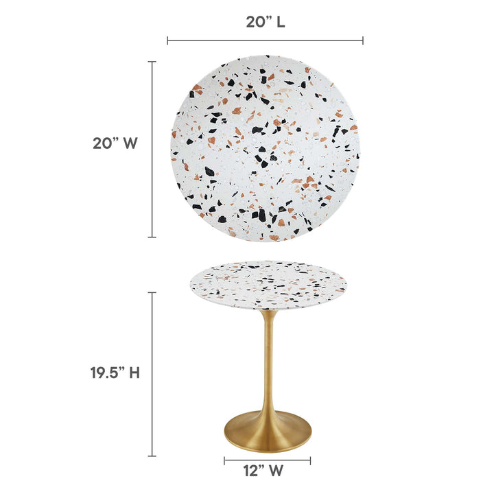 lazio 20 round terrazzo side table