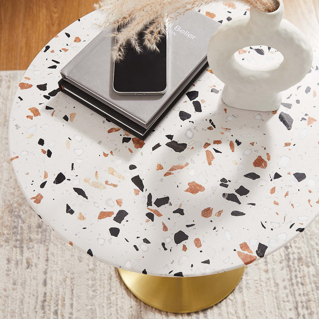 lazio 20 round terrazzo side table