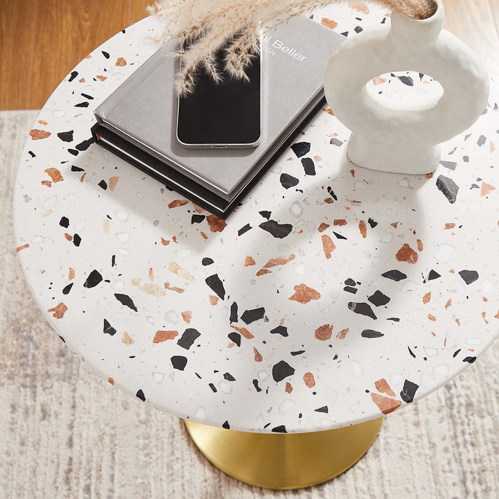 lazio 20 round terrazzo side table