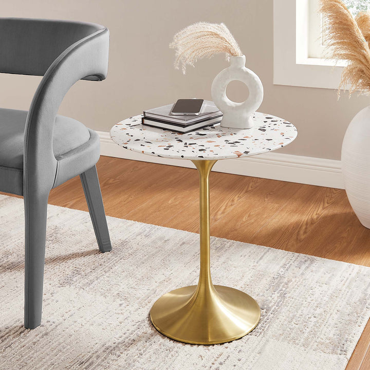 lazio 20 round terrazzo side table