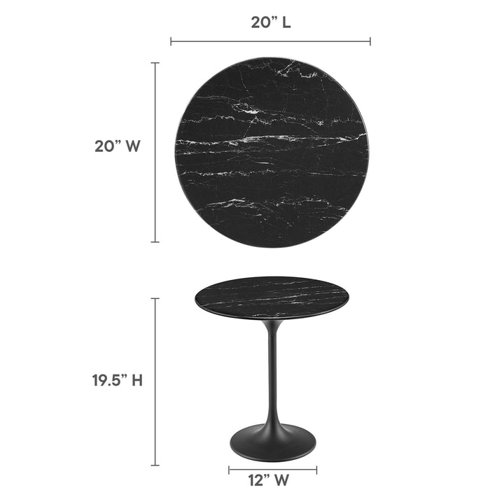 Loren 20" Round Replica Marble Side Table