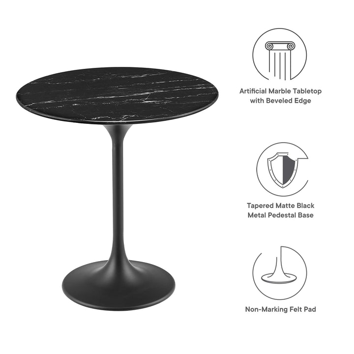 Loren 20" Round Replica Marble Side Table