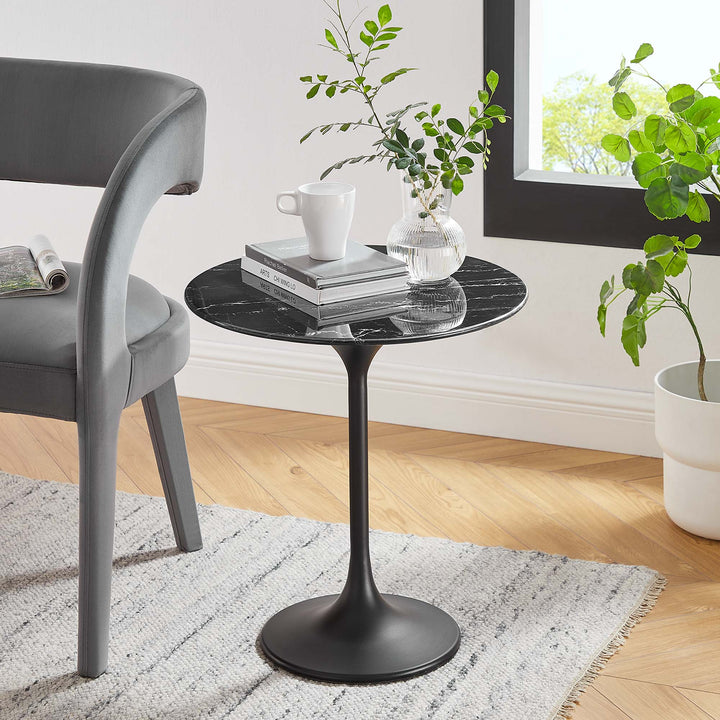 Loren 20" Round Replica Marble Side Table