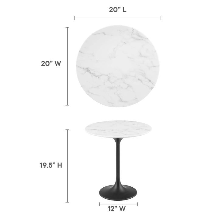 Loren 20" Round Replica Marble Side Table
