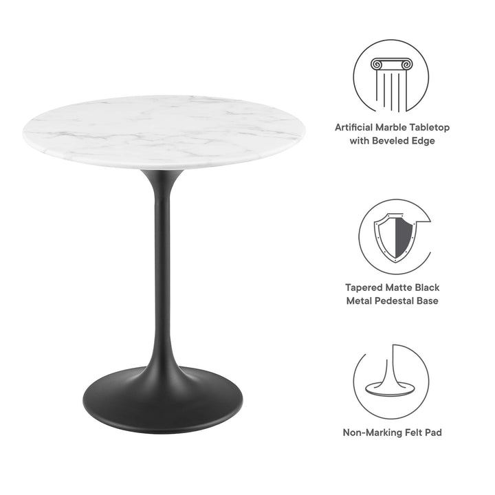 Loren 20" Round Replica Marble Side Table