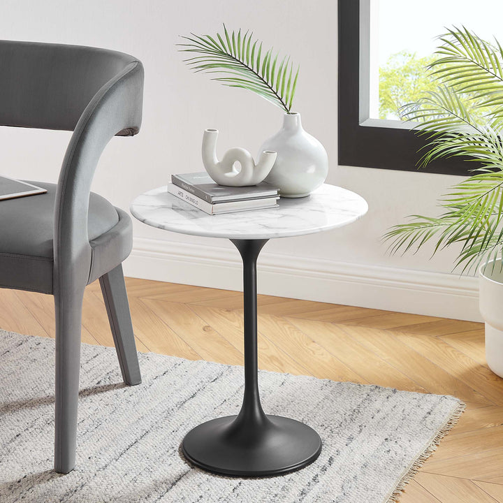 Loren 20" Round Replica Marble Side Table