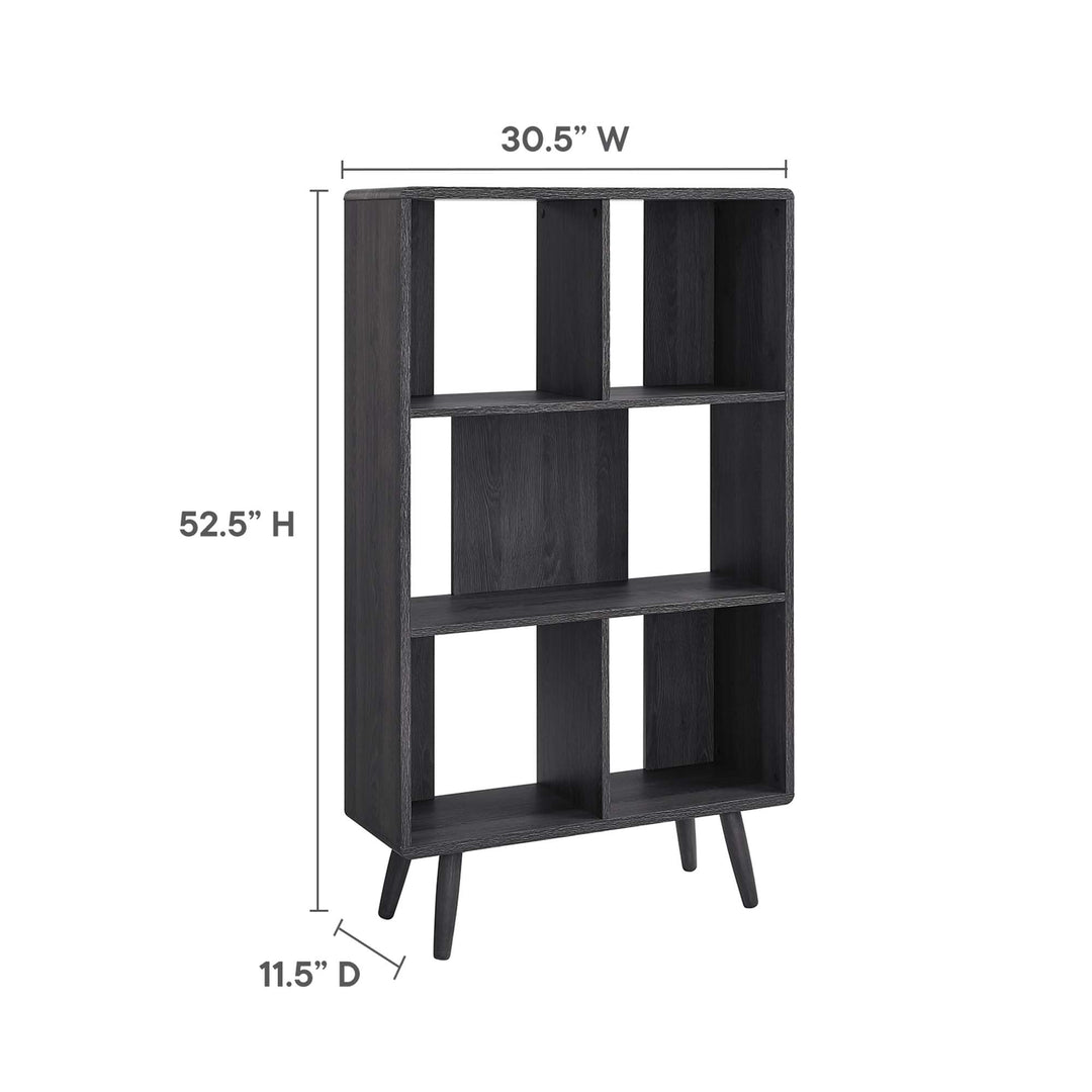 Trove 5 Shelf Walnut Grain Bookcase