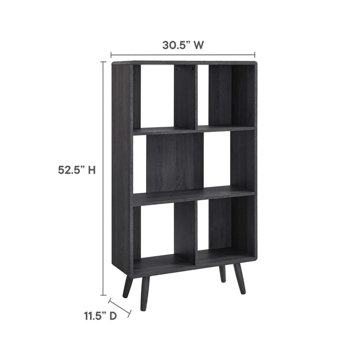 Trove 5 Shelf Walnut Grain Bookcase