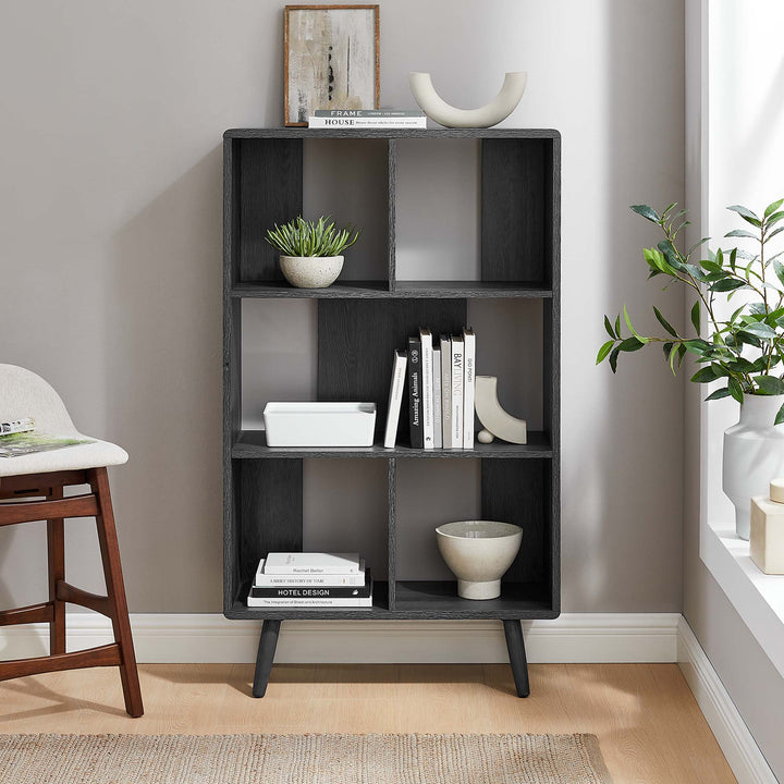 Trove 5 Shelf Walnut Grain Bookcase