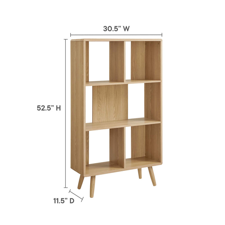 Trove 5 Shelf Walnut Grain Bookcase