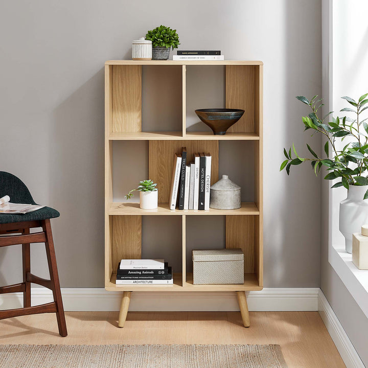 Trove 5 Shelf Walnut Grain Bookcase