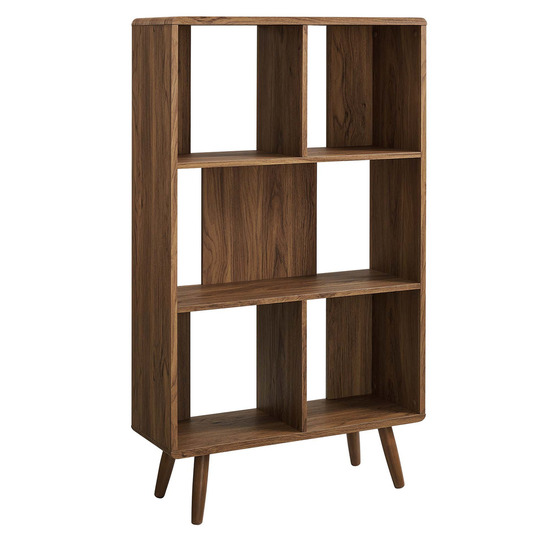 Trove 5 Shelf Walnut Grain Bookcase