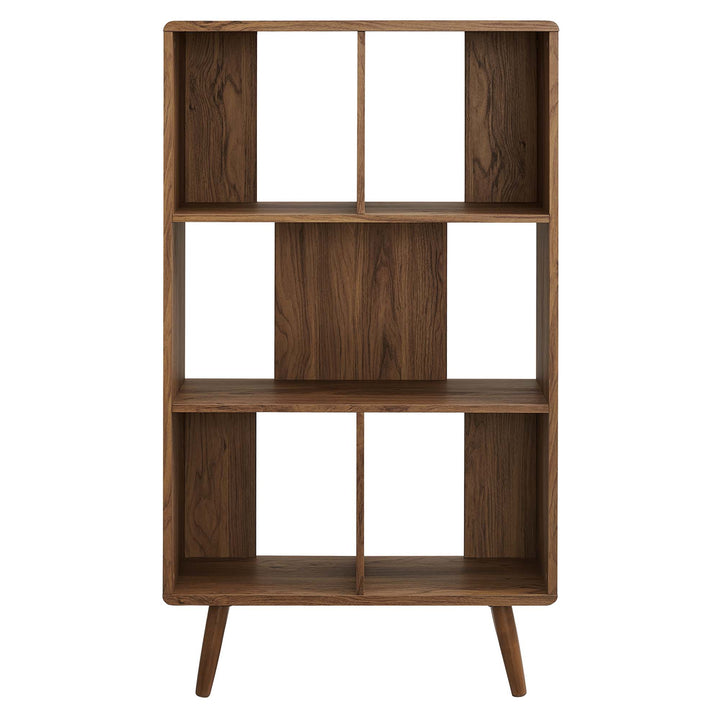 Trove 5 Shelf Walnut Grain Bookcase