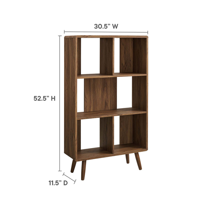 Trove 5 Shelf Walnut Grain Bookcase