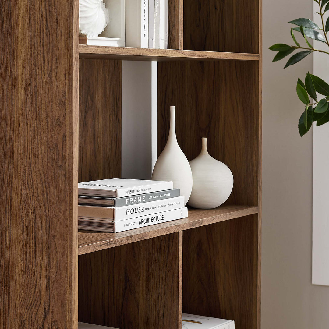 Trove 5 Shelf Walnut Grain Bookcase