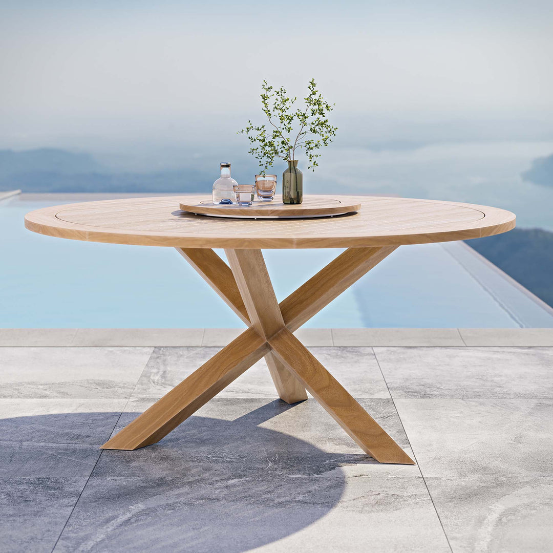 Whispering 63" Outdoor Patio Teak Wood Dining Table