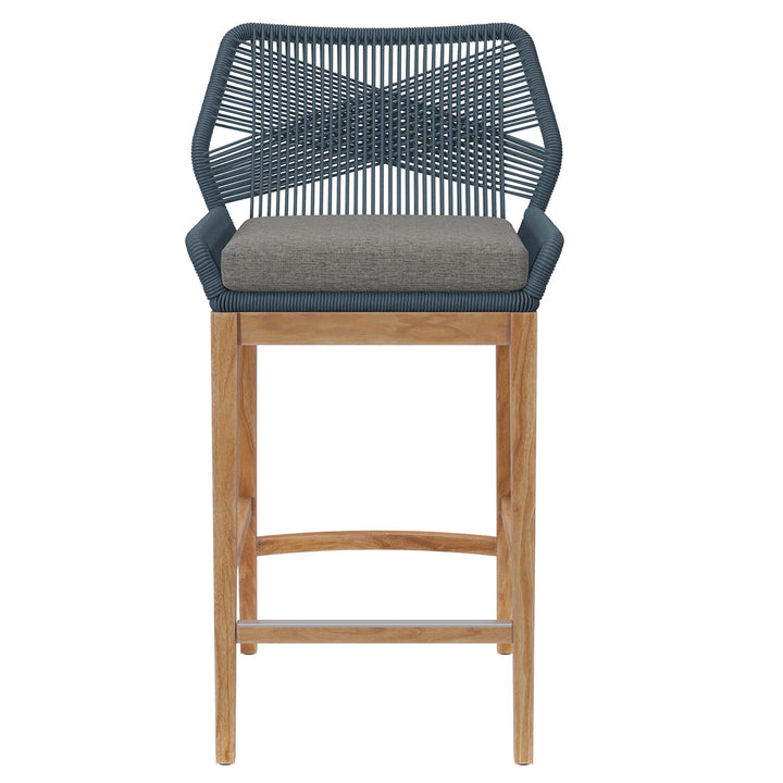 Wavecrest Outdoor Patio Teak Wood Bar Stool