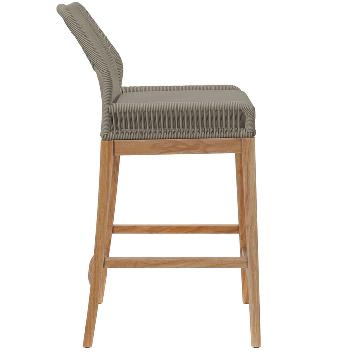 Wavecrest Outdoor Patio Teak Wood Bar Stool