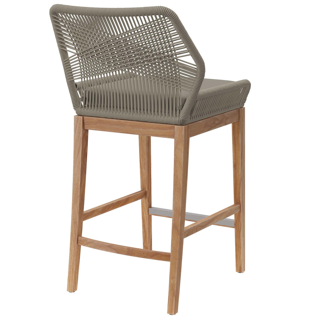 Wavecrest Outdoor Patio Teak Wood Bar Stool