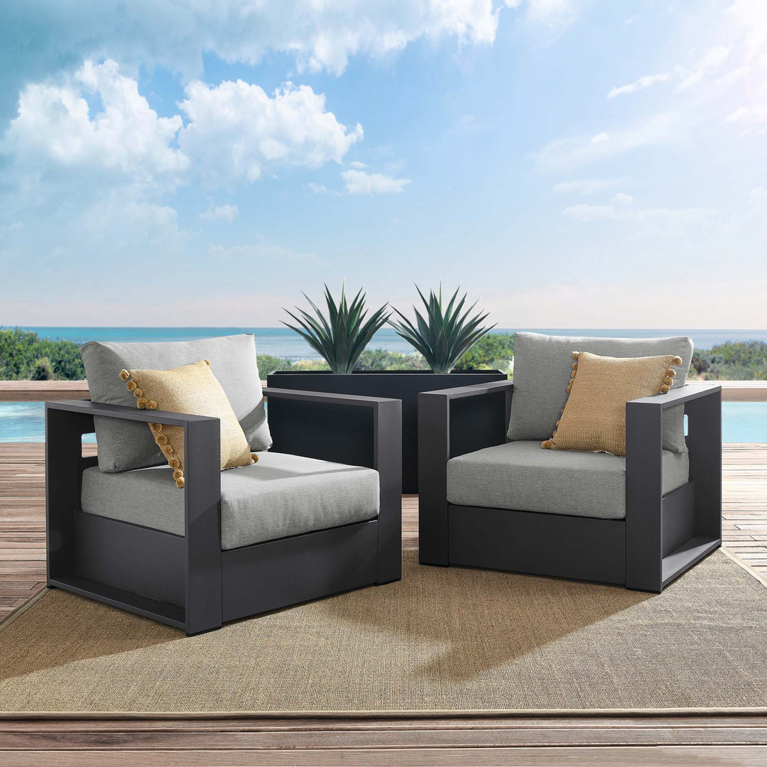 Terrace 2-Piece Outdoor Patio Powder-Coated Aluminum Armchair Set