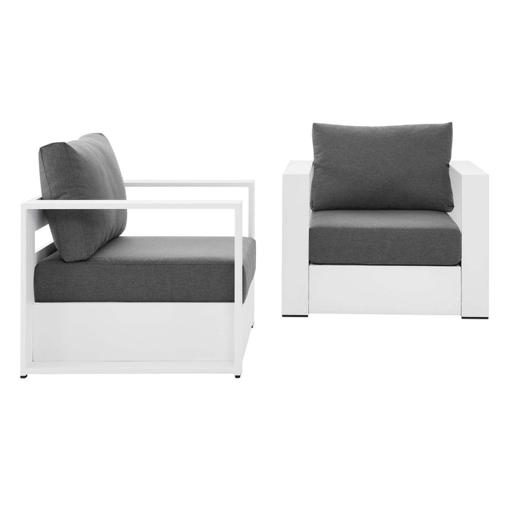 Terrace 2-Piece Outdoor Patio Powder-Coated Aluminum Armchair Set