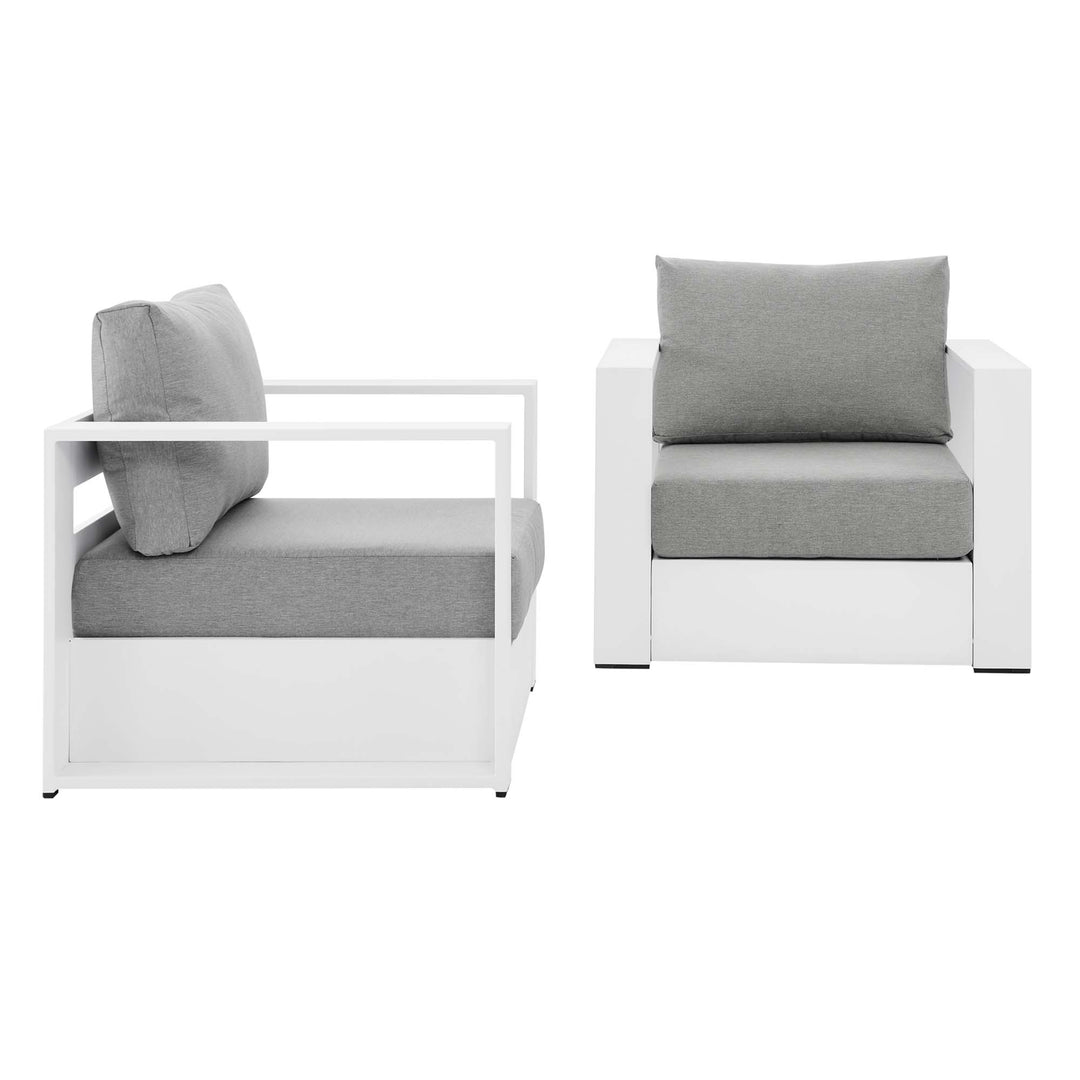 Terrace 2-Piece Outdoor Patio Powder-Coated Aluminum Armchair Set