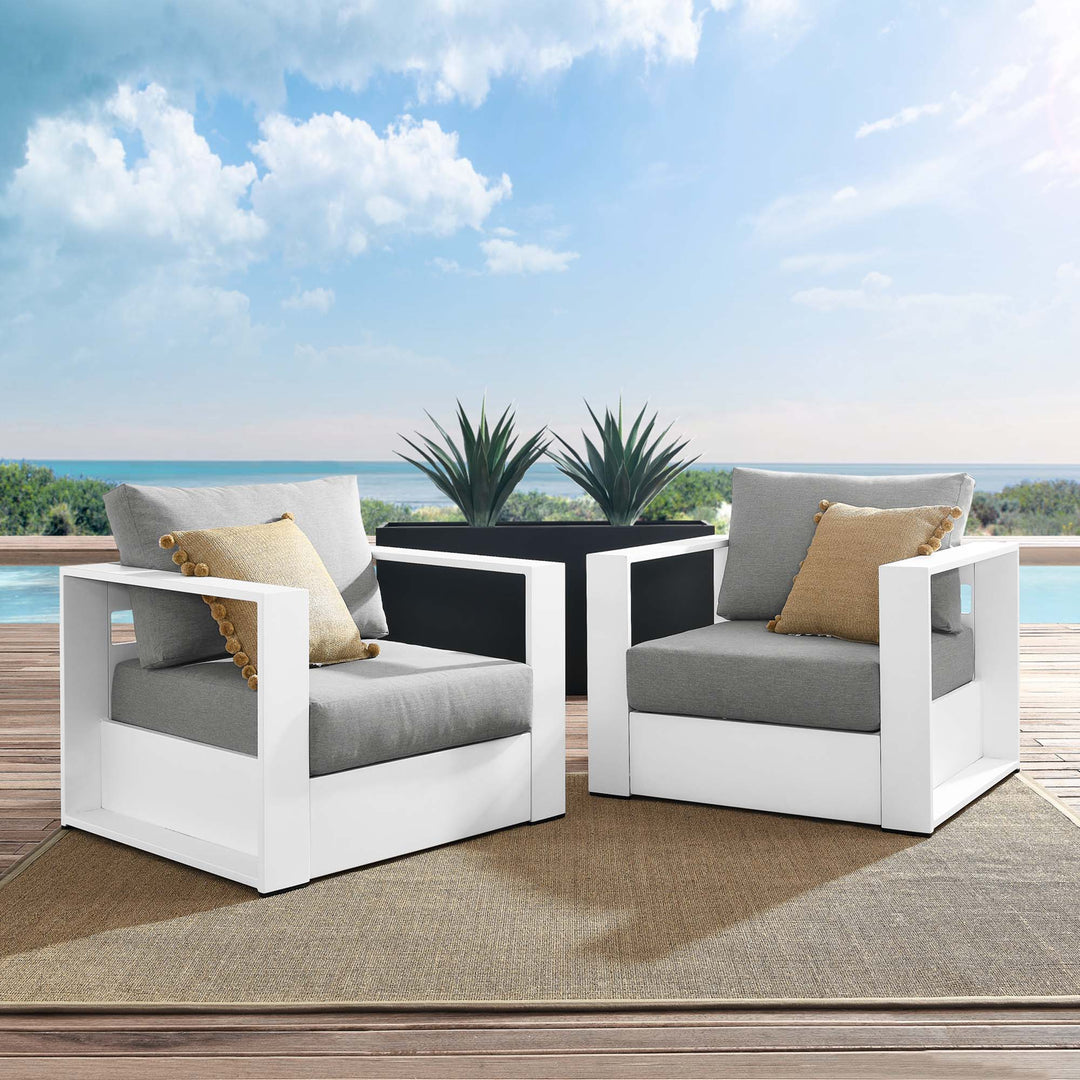 Terrace 2-Piece Outdoor Patio Powder-Coated Aluminum Armchair Set