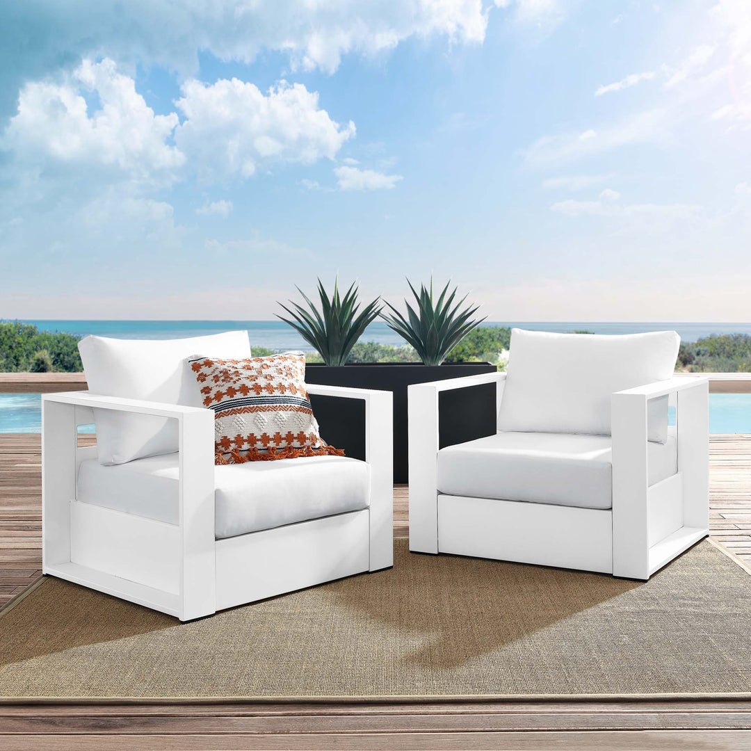 Terrace 2-Piece Outdoor Patio Powder-Coated Aluminum Armchair Set