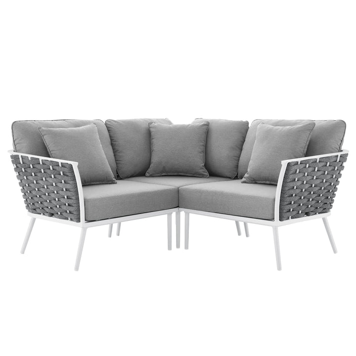 Summit Outdoor Patio Aluminum Small Sectional Sofa