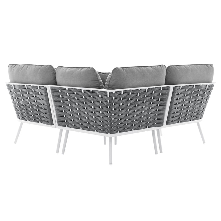 Summit Outdoor Patio Aluminum Small Sectional Sofa