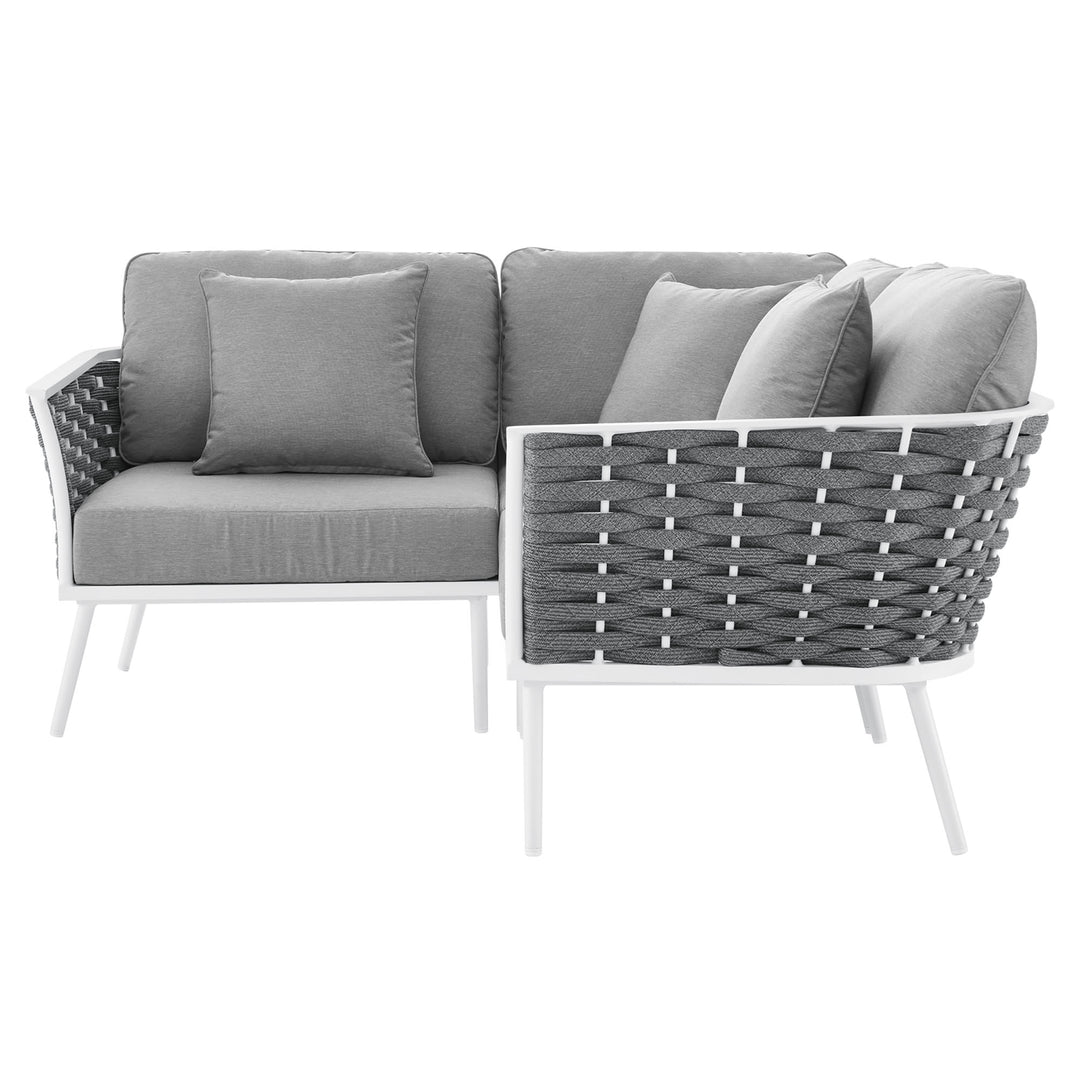 Summit Outdoor Patio Aluminum Small Sectional Sofa