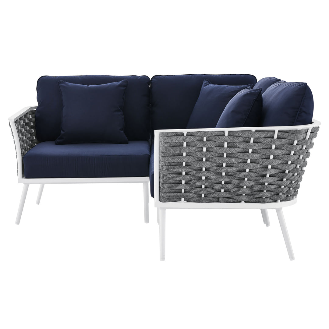 Summit Outdoor Patio Aluminum Small Sectional Sofa