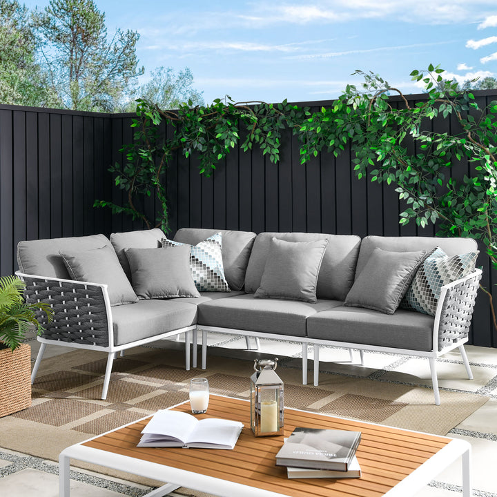 Summit Outdoor Patio Aluminum Large Sectional Sofa