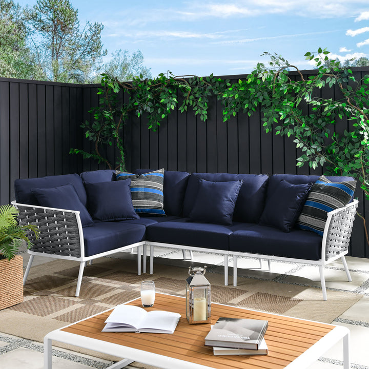 Summit Outdoor Patio Aluminum Large Sectional Sofa