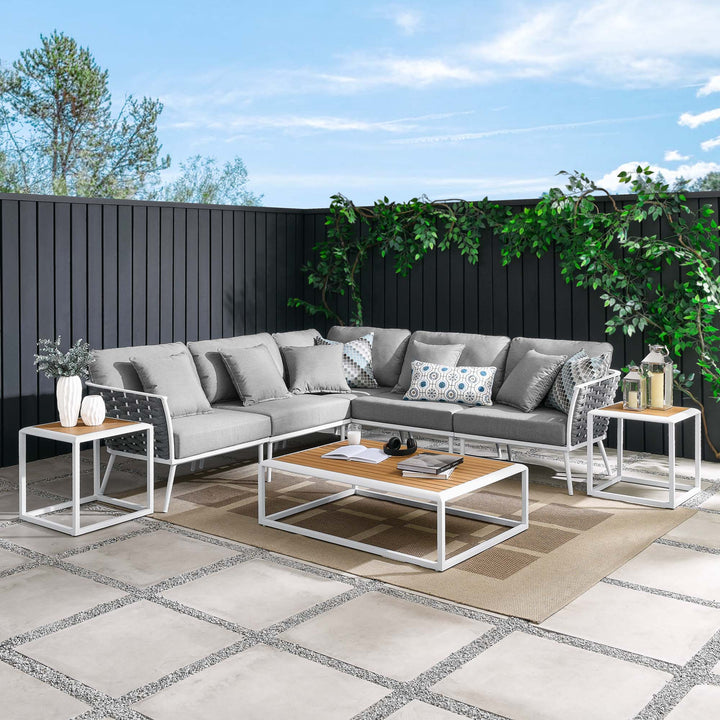 Summit 8 Piece Outdoor Patio Aluminum Sectional Sofa Set