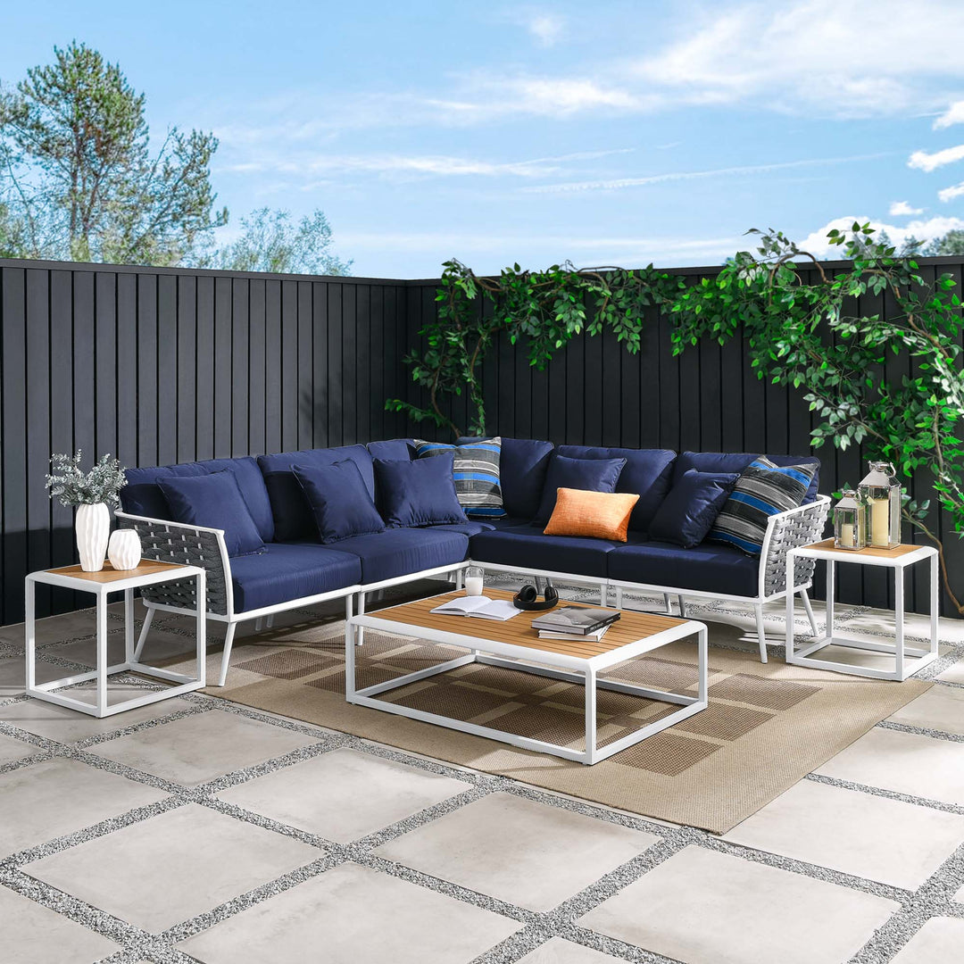 Summit 8 Piece Outdoor Patio Aluminum Sectional Sofa Set