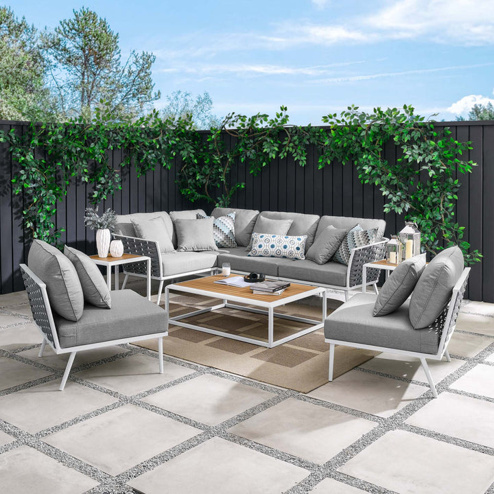 Summit 9 Piece Aluminum Outdoor Patio Sectional Sofa Set