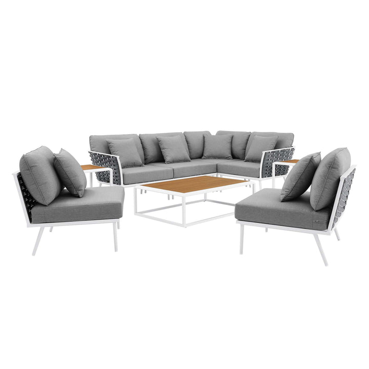 Summit 9 Piece Aluminum Outdoor Patio Sectional Sofa Set