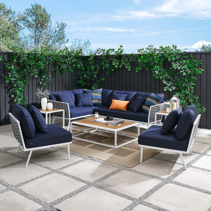 Summit 9 Piece Aluminum Outdoor Patio Sectional Sofa Set