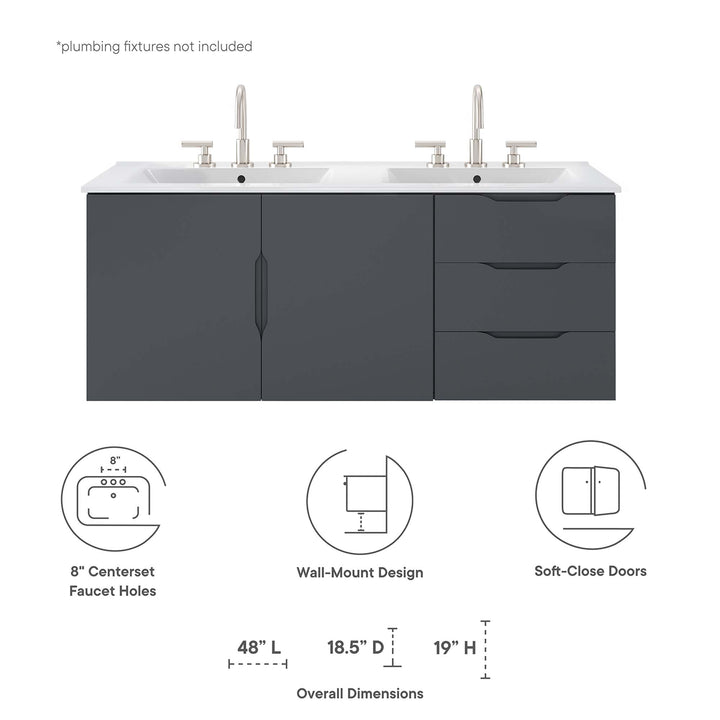 Vigor 48" Double Sink Bathroom Vanity