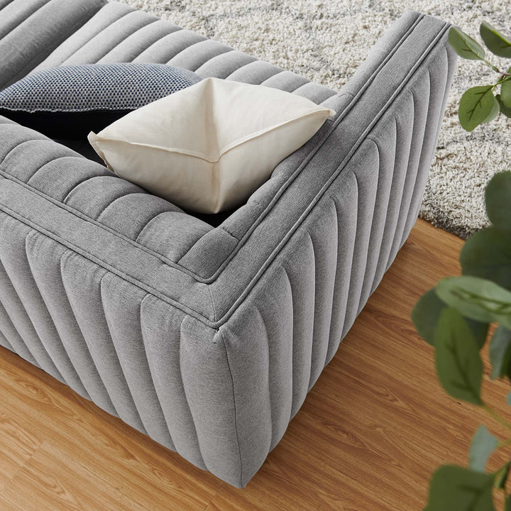 Serene Retreat Tufted Upholstered Fabric Sofa