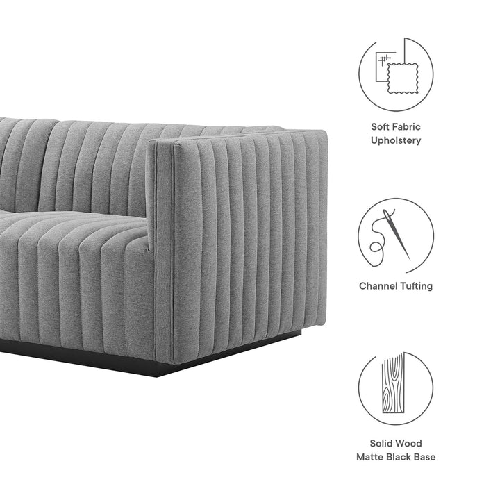 Serene Retreat Tufted Upholstered Fabric Sofa